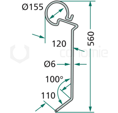 Peigne gauche pour semoir LELY 3510300180 adaptable