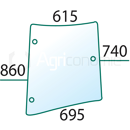 Vitre de coin Dr. de machine agricole MASSEY FERGUSON 4272766M1 adaptable