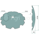 Disque bombé crénelé Ø 560 x Ø 130 mm pour semoir adaptable