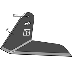 Winkelhackschar 155 breit links Nachbau  