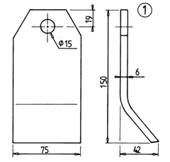 Couteau pour broyeur TAARUP 40882300 adaptable - BlackSteel©