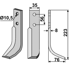 Fräsmesser Rechts 223 x 35 Nibbi Bruno Nachbau