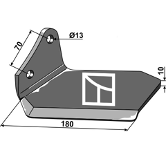 Ersatzflügel - links - Delta Flex - 101003132 / 7204027032 | Kongskilde - Nachbau