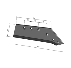 Soc droit pour charrue GREGOIRE BESSON 173614 adaptable