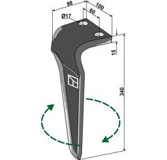 Dent herse D Maschio 340x100  adaptable - BlackSteel©