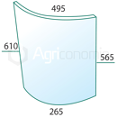 Pare-brise droite pour machine agricole JOHN DEERE L62576 adaptable