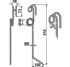 Striegelzinken Ø8mm - Länge 510 - Mehrere Marken