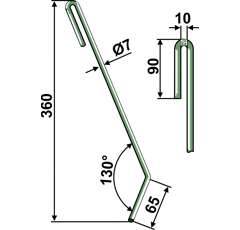 Griffe de semoir gauche AMAZONE 3756300 adaptable