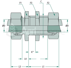 Raccord passe-cloison droite SV10L - STAUFF adaptable