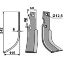 Fräsmesser Links 242 x 60 Kuhn Nachbau