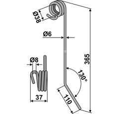 Striegelzinken Ø6mm - Heger - Nachbau