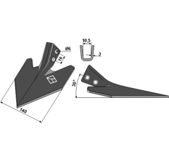 Cœur 140 x 16 mm pour bineuse adaptable - BlackSteel©