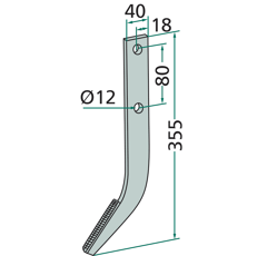 Dent de butteur BASELIER FK090040 adaptable- BlackSteel©