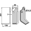 Fräsmesser Links 185 x 80 Muratori Nachbau