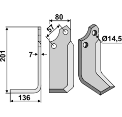 Fräsmesser Links 185 x 80 Muratori Nachbau