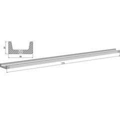 Barre pour épandeur BERGMANN 925004 adaptable