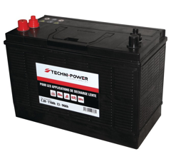 Batterie tracteur 12v 110Ah decharge lente double bornes + à gauche | TECHNI-POWER