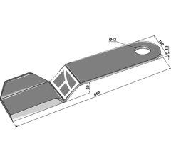 Couteau droit pour broyeur SAUERBURGER 00041030267 adaptable - Blacksteel©