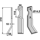 Fräsmesser Links 310 x 50 Niemeyer Nachbau