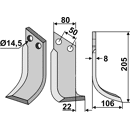 Fräsmesser Rechts 205 x 80 Meritano Nachbau