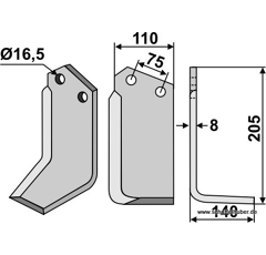 Fräsmesser - rechts 1070830 Krone by Muzzi