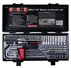 JEU DE DOUILLES 1/4' + ACCESSOIRES 65 PCS