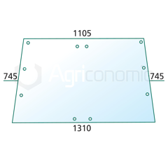 Pare-brise pour tracteur DEUTZ-FAHR 520593 adaptable