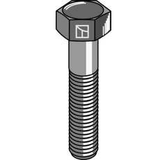 Boulon à tête hexagonale avec filet fin - M18x1,5x55 - 10.9