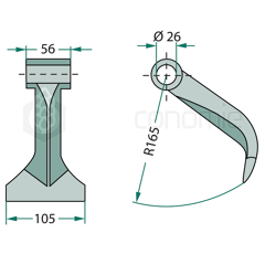 Marteau 105 mm pour broyeur VIGOLO adaptable