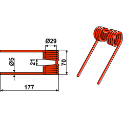 Dent de pick-up pour presse DEUTZ-FAHR VF06263431 adaptable - BlackSteel©