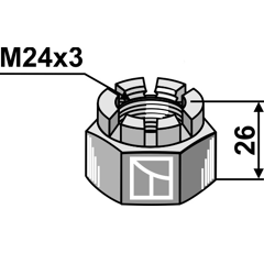 Ecrou M24x3 pour broyeur SAUERBURGER adaptable - Blacksteel©