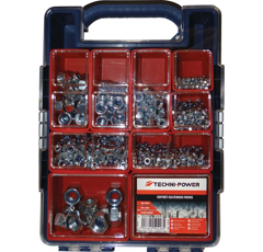 Coffret de 920 écrous freins hexagonaux classe 8.8 zingué - 3 à 16 mm | TECHNI-POWER