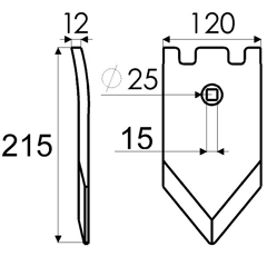 Pointe pour déchaumeur GOIZIN 70100 adaptable