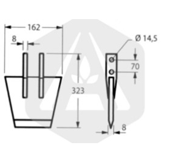 Bêche standard NY étroite CELLI 323 mm 161516 adaptable