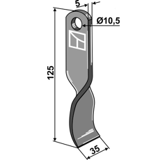 Couteau torsadé pour broyeur TURNER 3012614 adaptable - Blacksteel©
