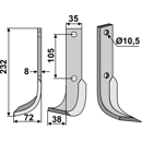 Fräsmesser Links 232 x 35 Bonfiglioli, Calderoni Nachbau