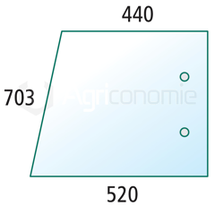 Vitre latérale D/G pour machine agricole DEUTZ 04390722 adaptable