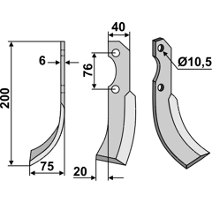 Fräsmesser Links 200 x 40 Barbieri Nachbau