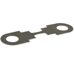 Sicherungsstreifen mit Bohrung, 150 AmpereSpannung: von 12 V bis 32 VBolzenabstand: 30 mm, Bolzen-Ø: 6,5 mm Herth + Buss 50295014