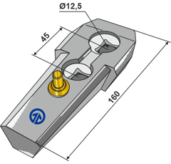 Halter komplett - Serie 410 - 12,5 - Bourgault - Nachbau