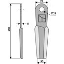 Fléau gauche 280 x 70 mm pour broyeur DOPPSTADT 101880 adaptable
