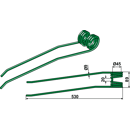 Dent de fenaison vert pour andaineur JF-STOLL 0606811 adaptable - BlackSteel©