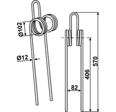 Striegelzinken 12 mm doppelt