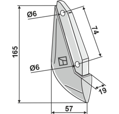 Soc en métal pour semoir SULKY SUL908435 adaptable