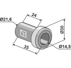 Buchse 35x14,5 für Häcksler SPEARHEAD – Nachbau  