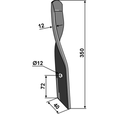 Messer links für Grubber BOMFORD 03961.10 Nachbau