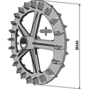Roue crosskill Ø 440 mm pour rouleau émotteur adaptable - BlackSteel©