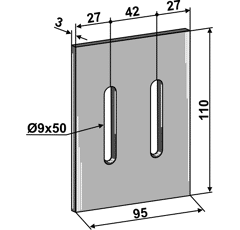 Abstreifer für Packerwalze, lang 51M202L Maschio Nachbau