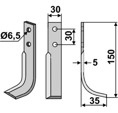 Fräsmesser Rechts 150 x 30 Holder Nachbau