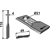 Couteau pour faucheuse PÖTTINGER 434970 adaptable - Blacksteel©